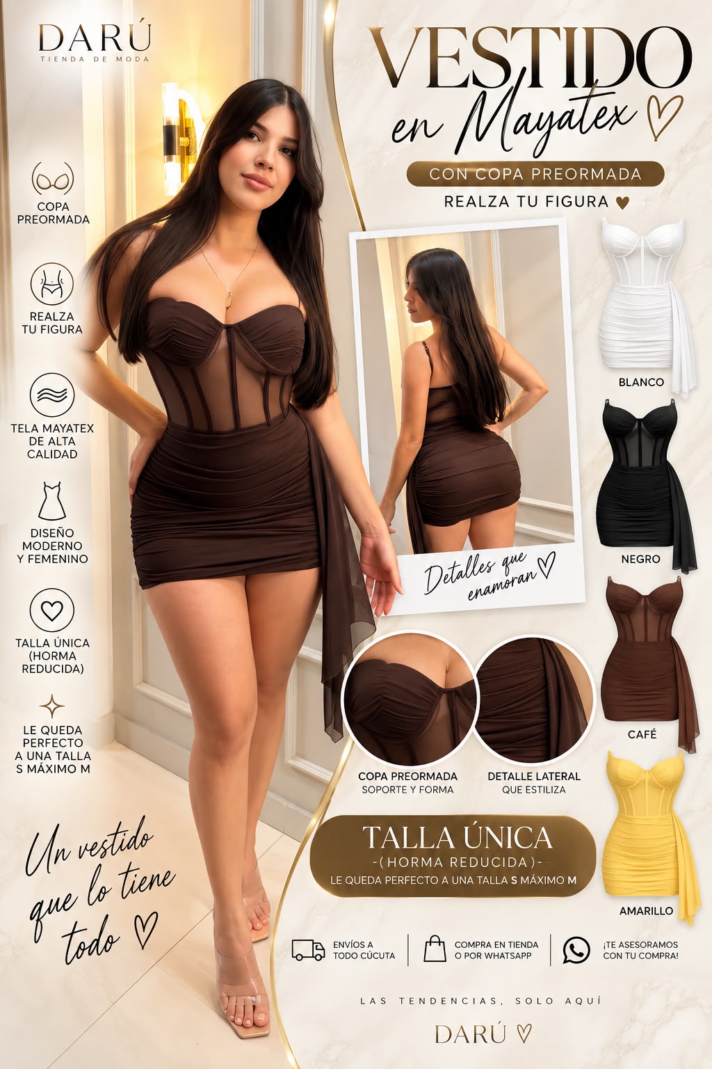 VESTIDO COPA MAYATEX DE TIRANTES Y COLGANTE